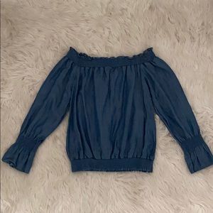 Bebe off the shoulder ruffled top